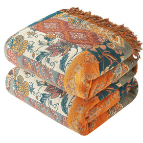 Bailix boho throw blanket with floral pattern adds cozy style to your living room