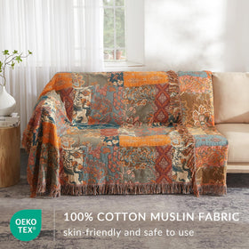 Bailix woven quilt blanket shows soft muslin texture for year-round comfort