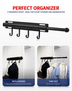 BaiNong valet rod close-up highlighting durable aluminum construction and smooth glide.