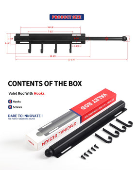 BaiNong valet rod with four hooks adds immediate hanging capacity.