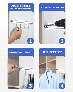 BaiNong four-hook valet rod stores belts and scarves