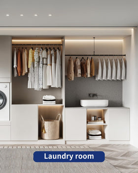 BaiNong rod shown in a closet for organized outfits.