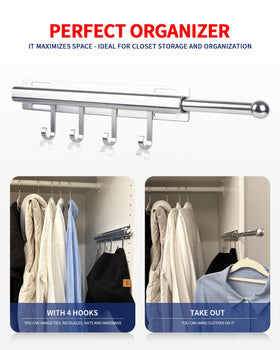 BaiNong pull-out closet valet rod with smooth sliding action