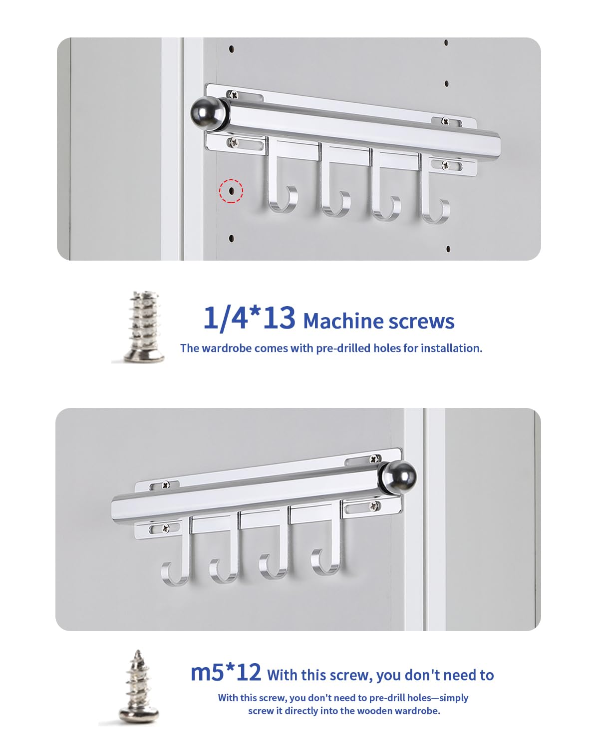 BaiNong 2-pack valet rods enhancing closet organization and accessibility.