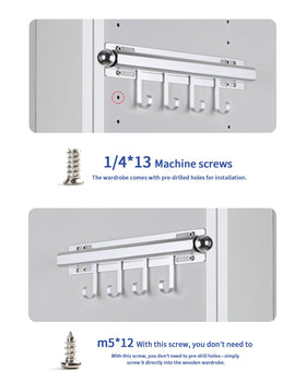 BaiNong 2-pack valet rods enhancing closet organization and accessibility.