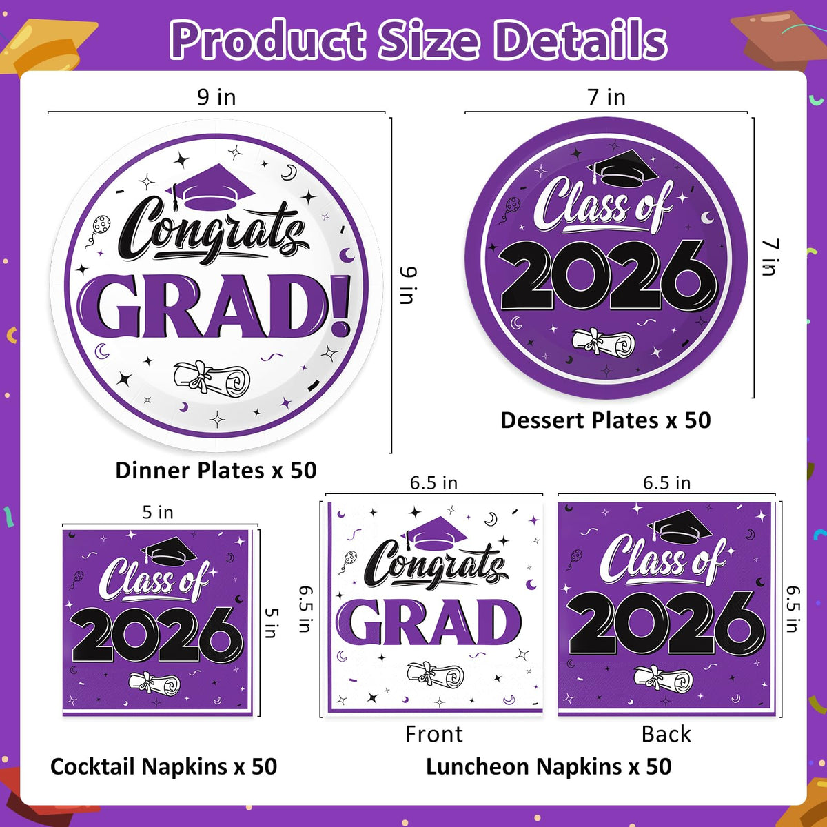 BAIVV Class of 2026 cocktail napkins for quick cleanup and style