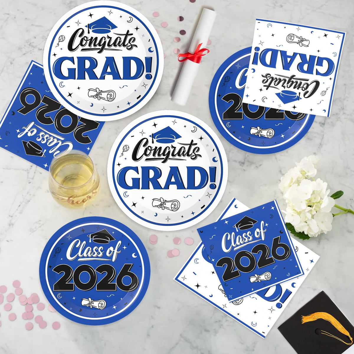 BAIVV graduation luncheon napkins absorbent and soft for spills during festivities