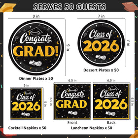 BAIVV graduation 7-inch dessert plates for desserts and cake slices at celebrations