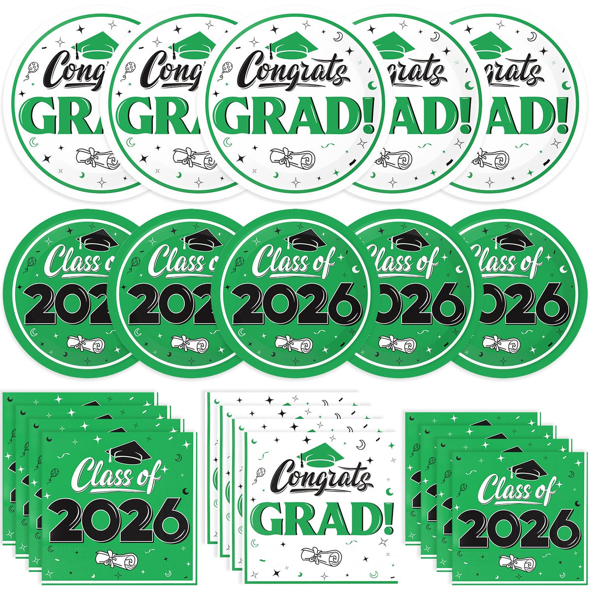 BAIVV graduation 9-inch plates provide sturdy support for meals during Class of 2026 celebrations.