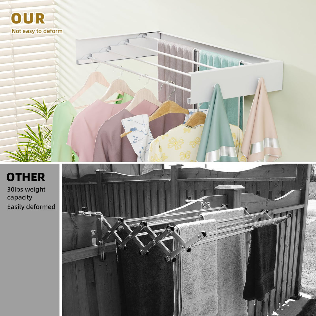 BAKON wall rack with four towel hooks on the wall
