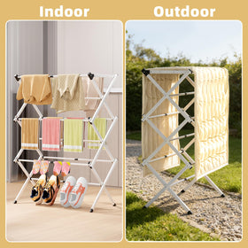 BAKON drying rack in use on balcony for air drying