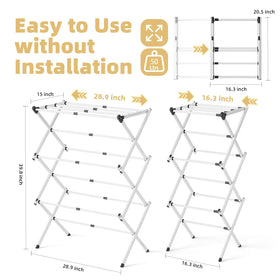 BAKON foldable drying rack, compact storage behind a door