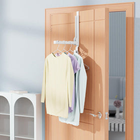 BAKON white foldable rack fits doors up to 1.8 inches thick.