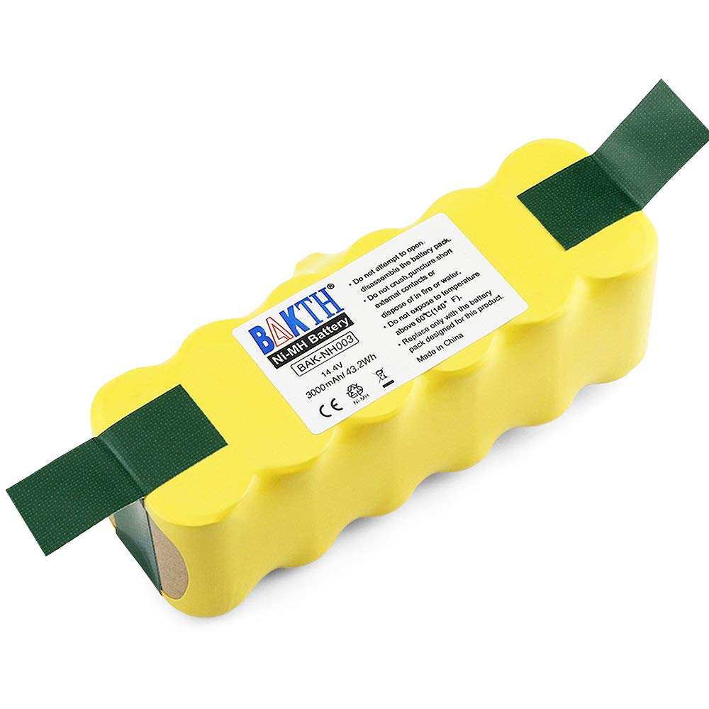 BAKTH 14.4V Roomba battery for Roomba 500-800 series, longer cleaning sessions.