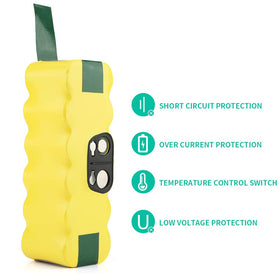Safety-focused battery with low self-discharge and durable materials.
