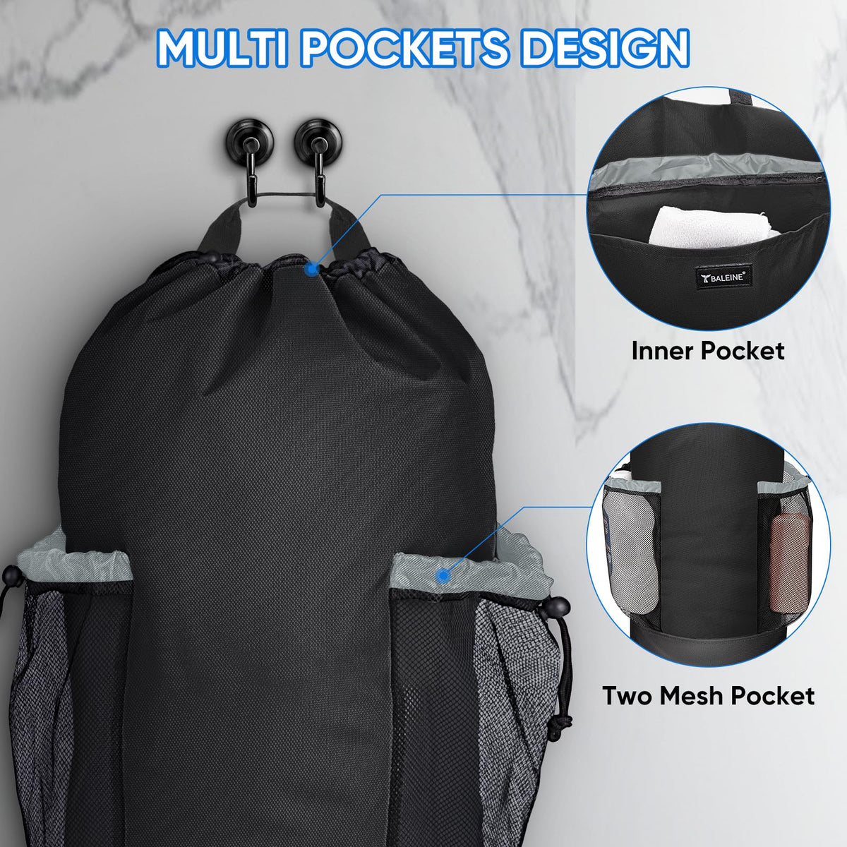 Durable BALEINE 900D Oxford fabric resists tears during travel.