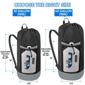 Adjustable shoulder straps on BALEINE 150L bag for comfortable carry.