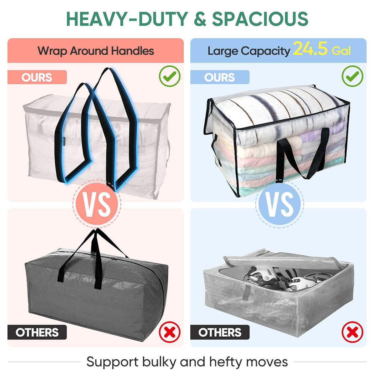 BALEINE water-resistant and foldable storage bags for move and storage
