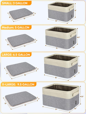 Baleine linen organizer with side handles ready to transport items