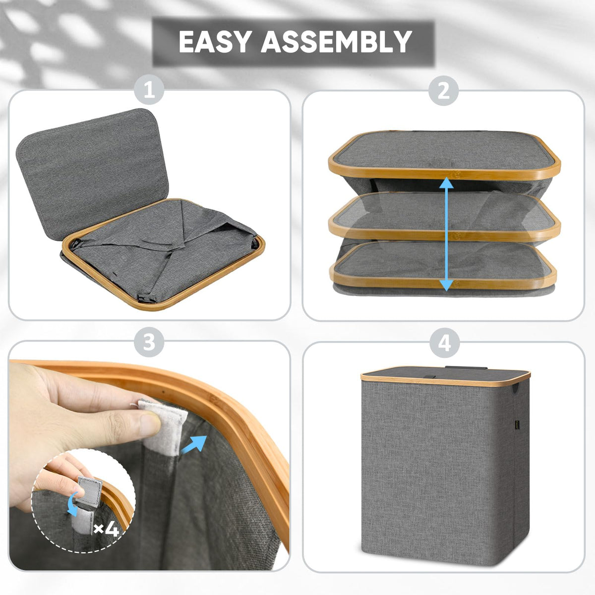 BALEINE hamper uses durable bamboo for a sturdy, eco friendly storage solution