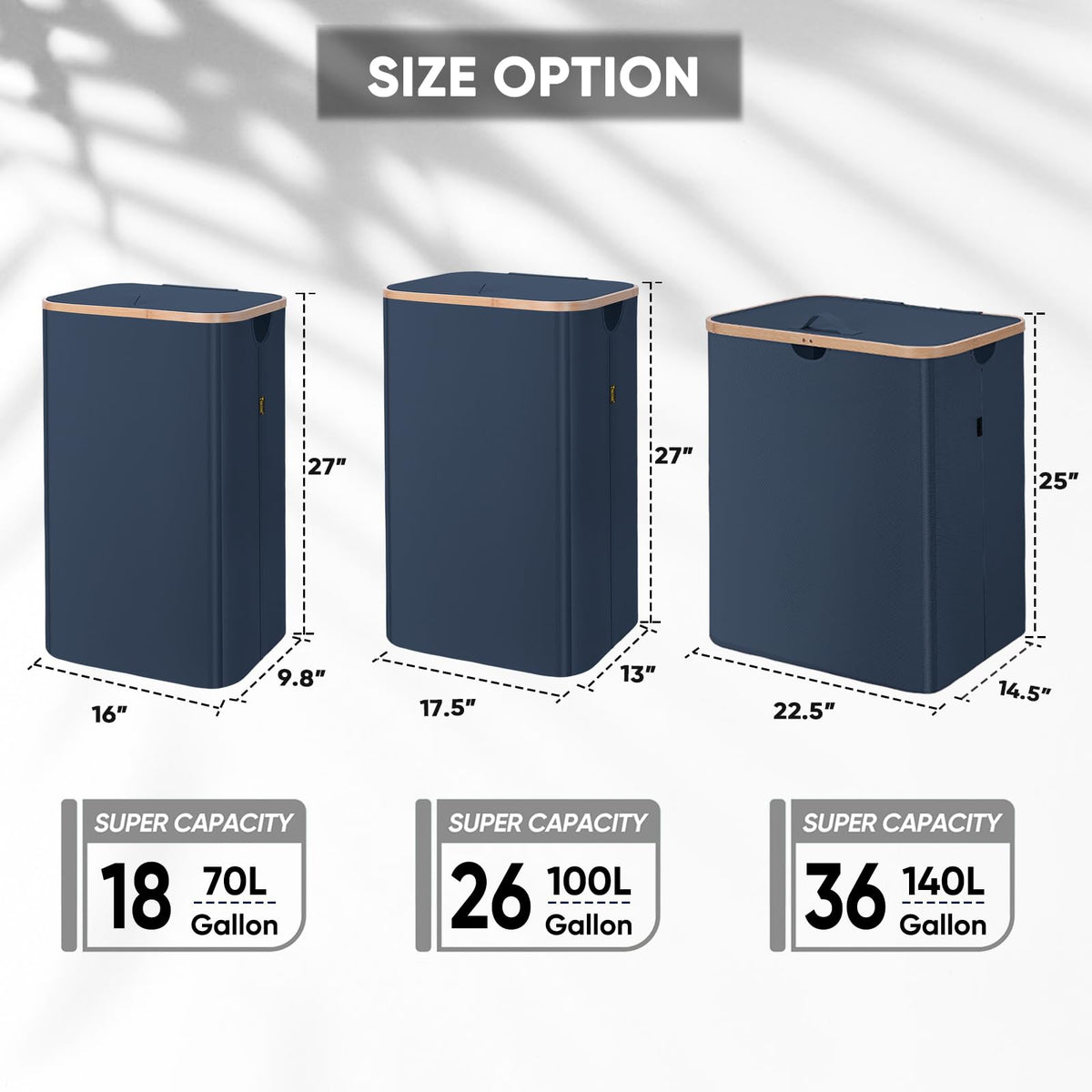 BALEINE internal support keeps the hamper upright and maintains shape when empty.