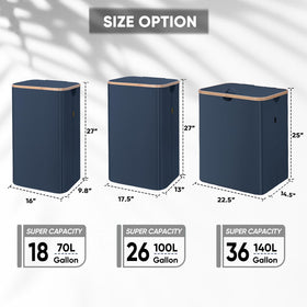 BALEINE internal support keeps the hamper upright and maintains shape when empty.
