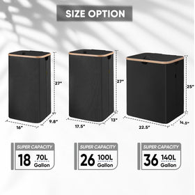 BALEINE laundry hamper with lid for quick, easy laundry access