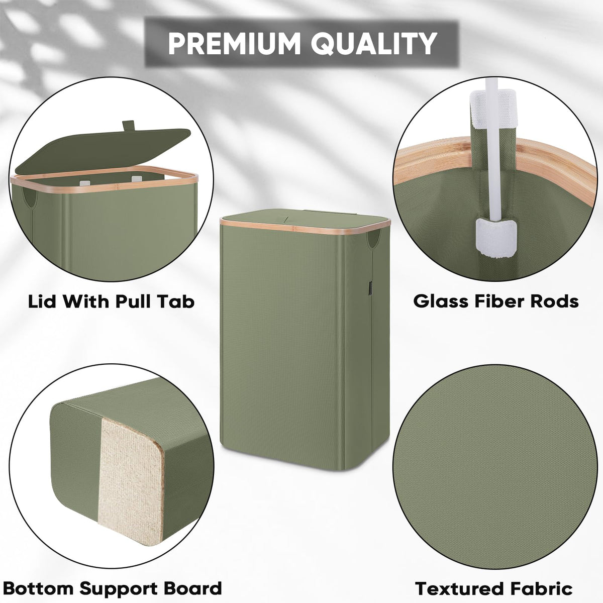 BALEINE laundry hamper with lid for quick, tidy access to laundry.