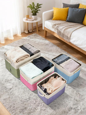Baleine stackable closet storage bins organized on a shelf