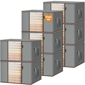 BALEINE 8-pack storage bags front view in grey for space-saving storage