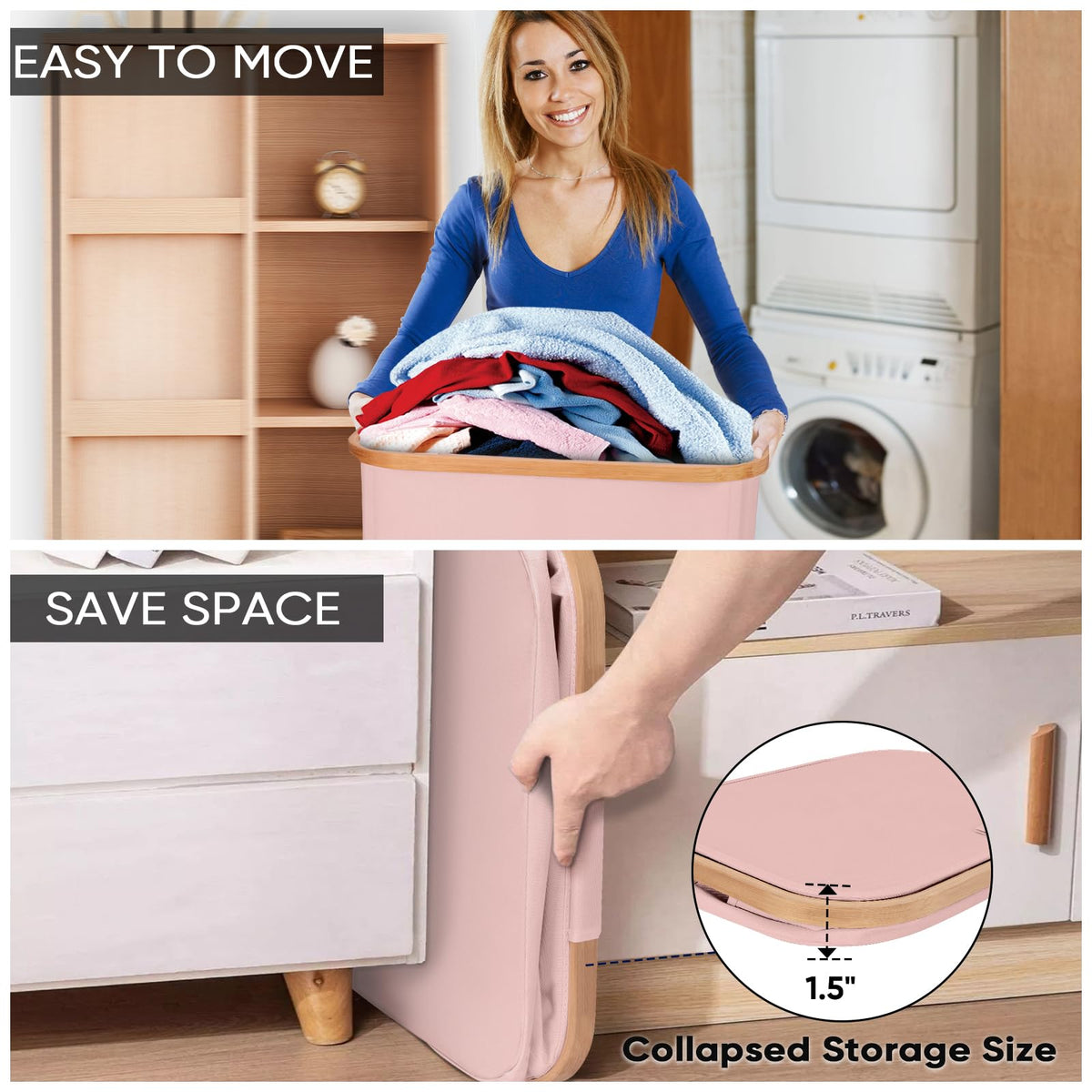 BALEINE internal support structure keeps the hamper shape during use.