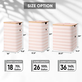 BALEINE hamper with bamboo rim highlights durable, timeless design