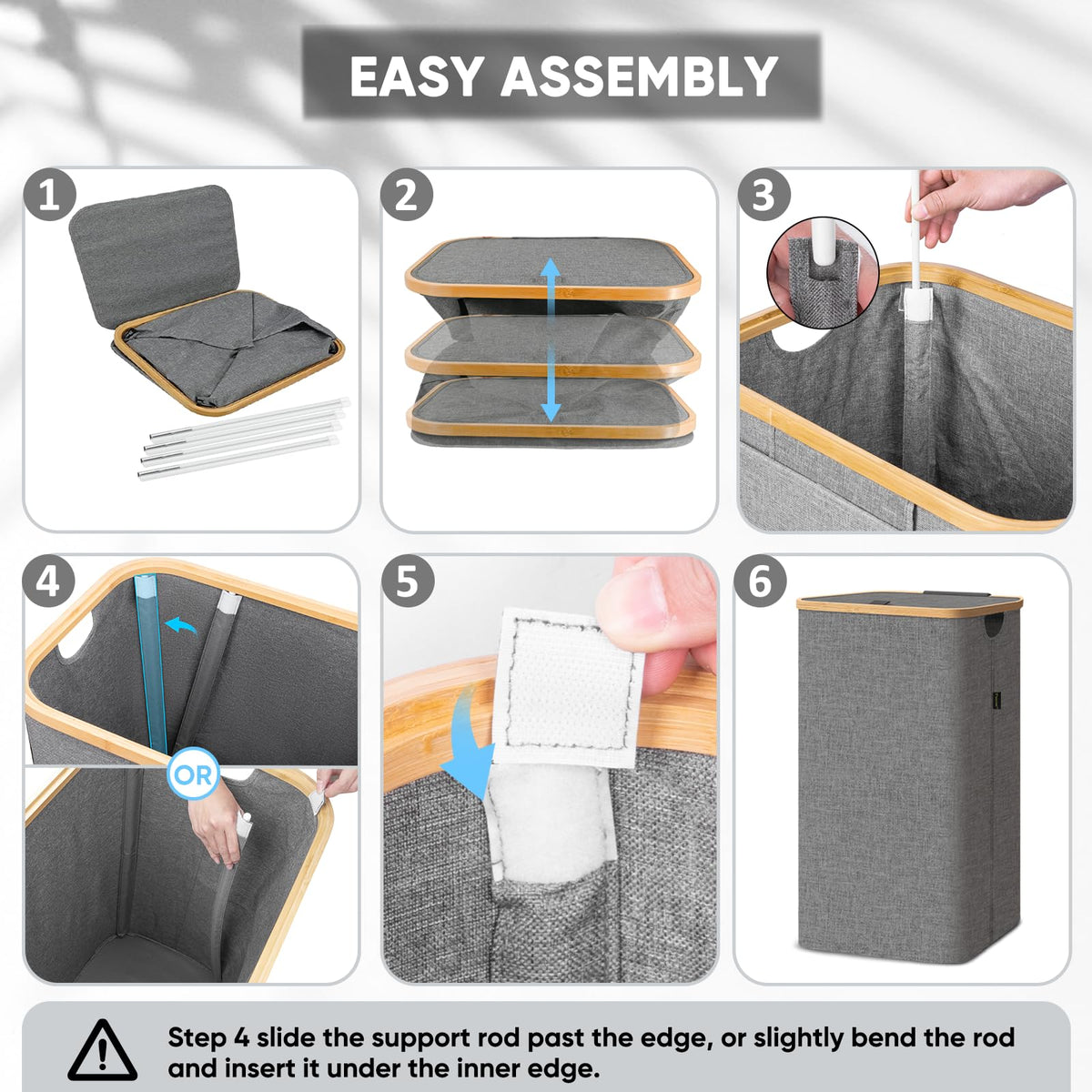 BALEINE laundry hamper easy-lid operation, quick access to laundry.