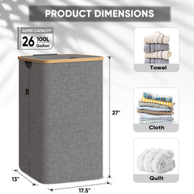 BALEINE laundry hamper large capacity 26 gallon, fits towels and clothes.