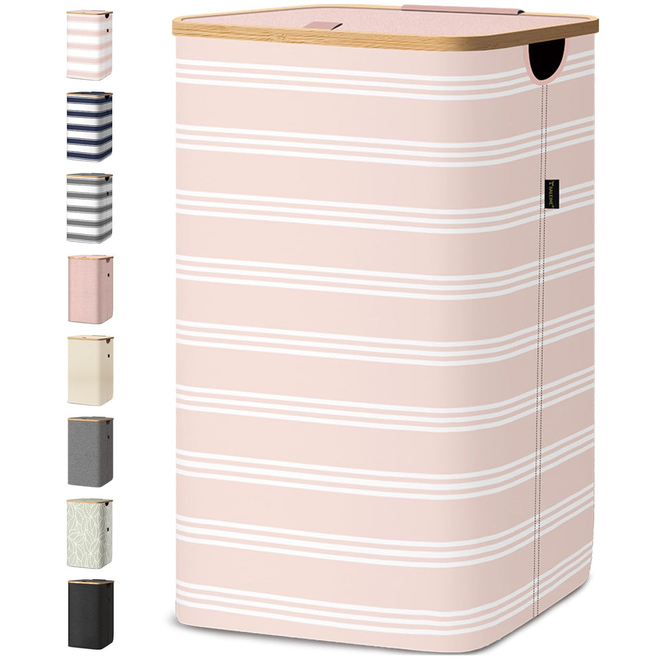 Balene laundry hamper with lid shows a sleek lid feature for clutter-free laundry days.