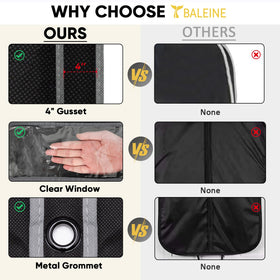 BALEINE 54-inch garment bag breathes and protects garments on journeys.
