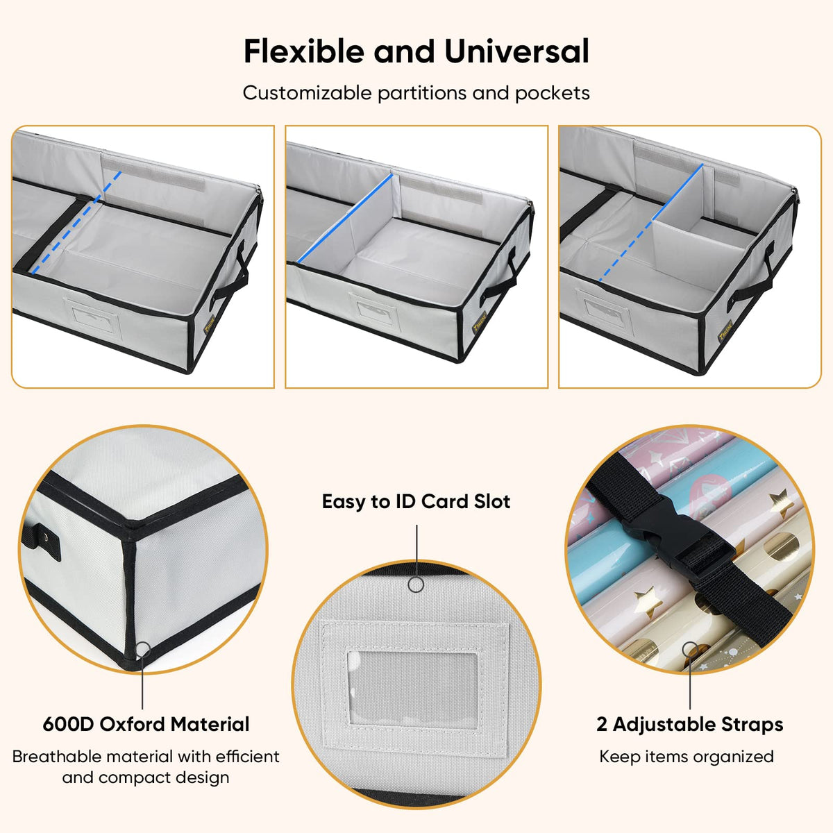 BALEINE wrapping paper storage 600D oxford fabric demonstrates durability and moisture protection