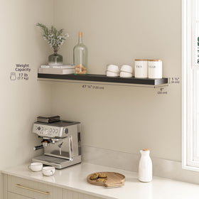 Ballucci hidden bracket system enables a clean, invisible-support look.