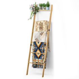 BAMBANG 6-Tier Blanket Ladder assembly shows sturdy bamboo construction for durable storage