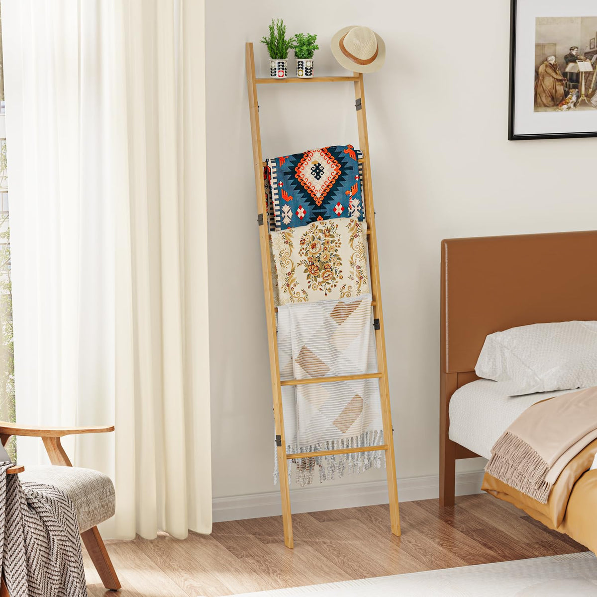 BAMBANG Blanket Ladder towel display for easy bathroom organization