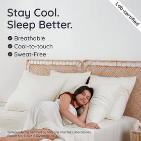 Bambaw ivory pillowcase texture shows soft, silk-like feel