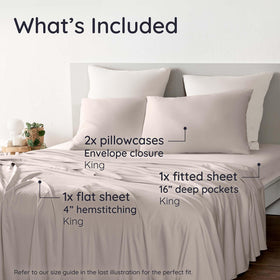 Bambaw bamboo king flat sheet hem detail for a crisp, polished bed
