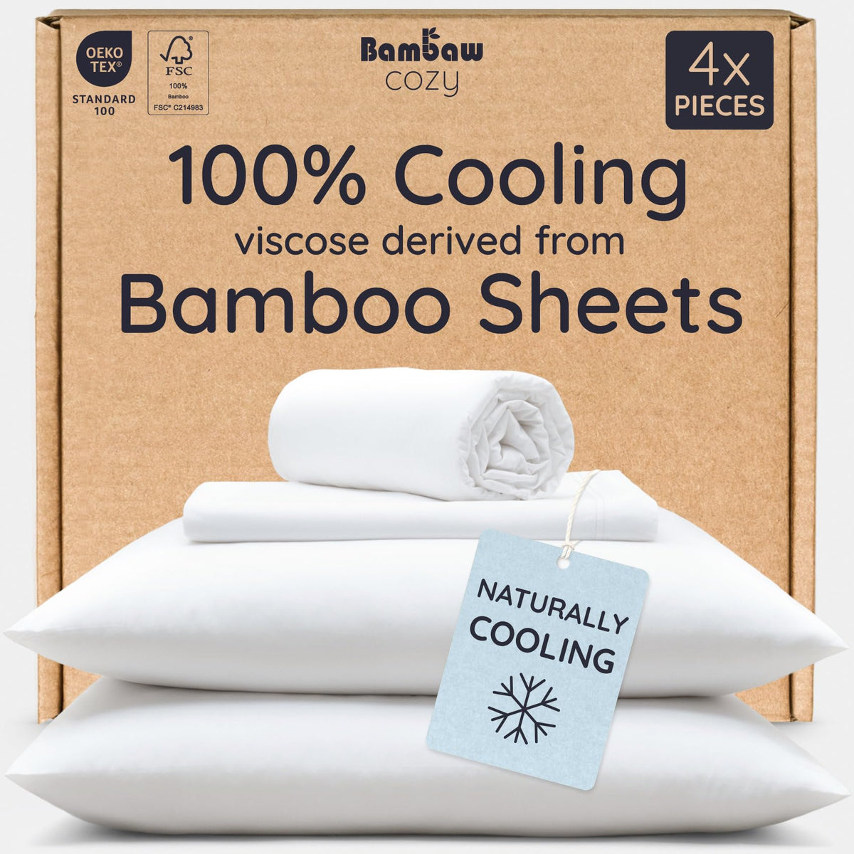 Bambaw queen fitted sheet with a 16-inch pocket for secure fit.