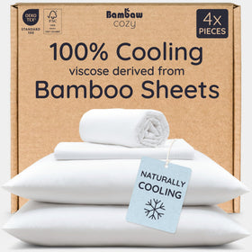 Bambaw queen fitted sheet with a 16-inch pocket for secure fit.