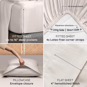 Corner straps on Bambaw sheets keep them in place on a deep mattress