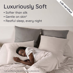 Pillowcases with 8-inch envelope closure for secure, neat sleep set