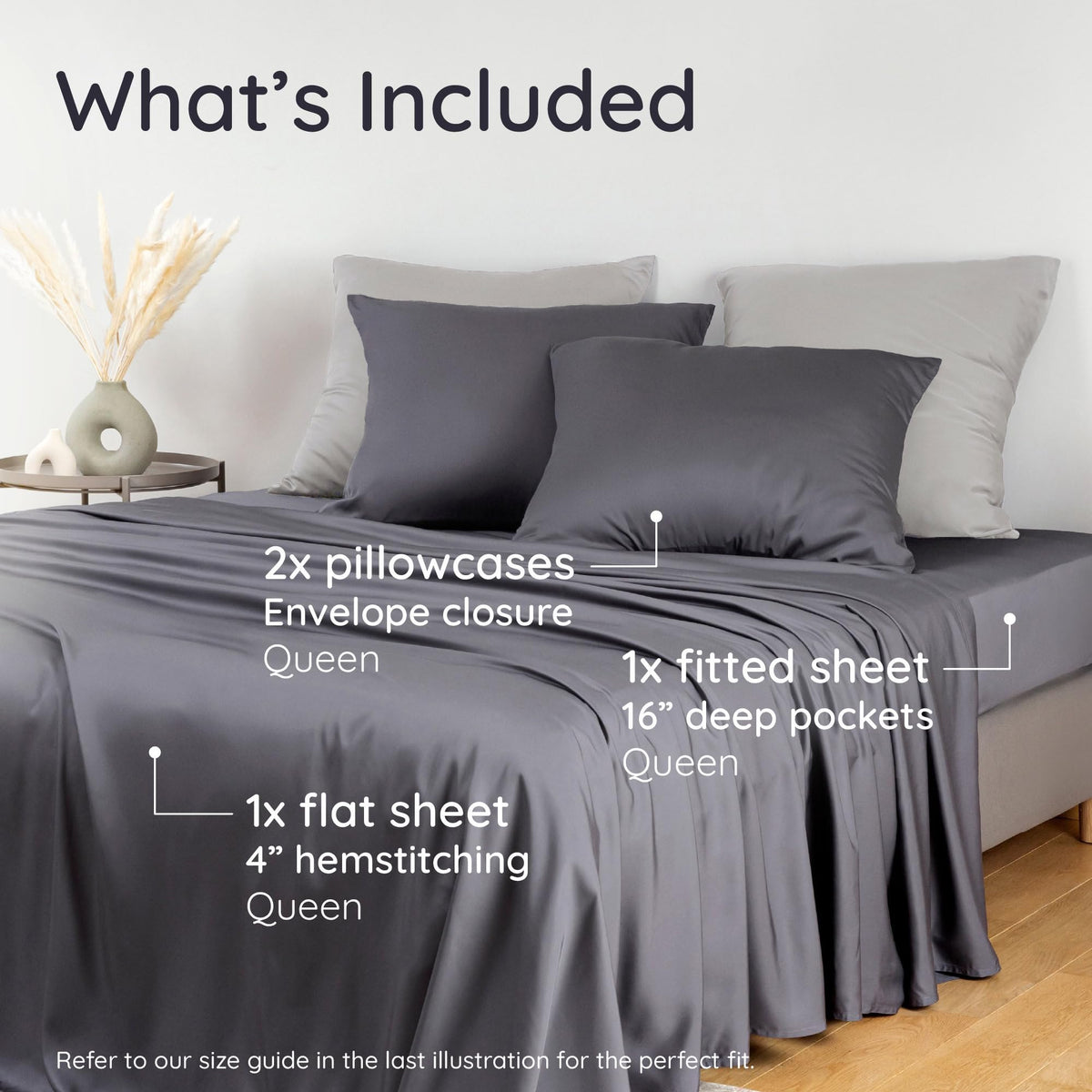 Bambaw charcoal bamboo sheets close-up shows silky softness and breathable weave.