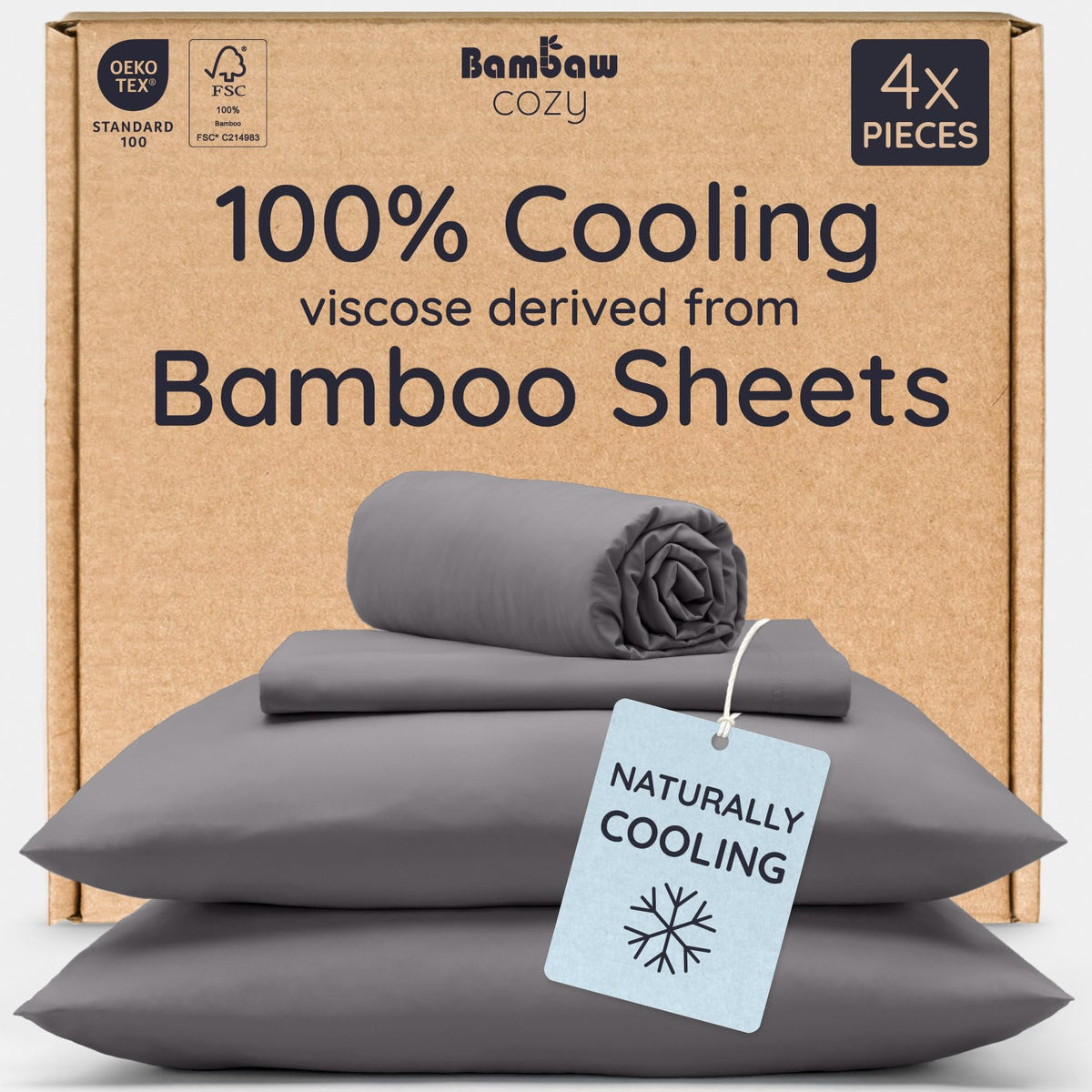 Bambaw bamboo viscose queen sheet set closeup shows silky soft fabric ideal for luxurious sleep.