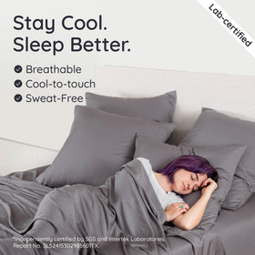 Bambaw elastic corner straps keep sheets in place through restless nights.
