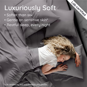 Bambaw thermoregulating fabric helps maintain balanced temperature for a cooler night’s rest.